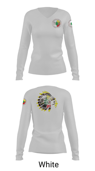 Women's Long Sleeve Vneck Shirt, RAMAPOUGHS NATIVE NATION, Spirit Store, Teamtime, Team time, sublimation, custom sports apparel, team uniforms, spirit wear, spiritwear, sports uniforms, custom shirts, team store, custom team store, fundraiser sports, apparel fundraiser