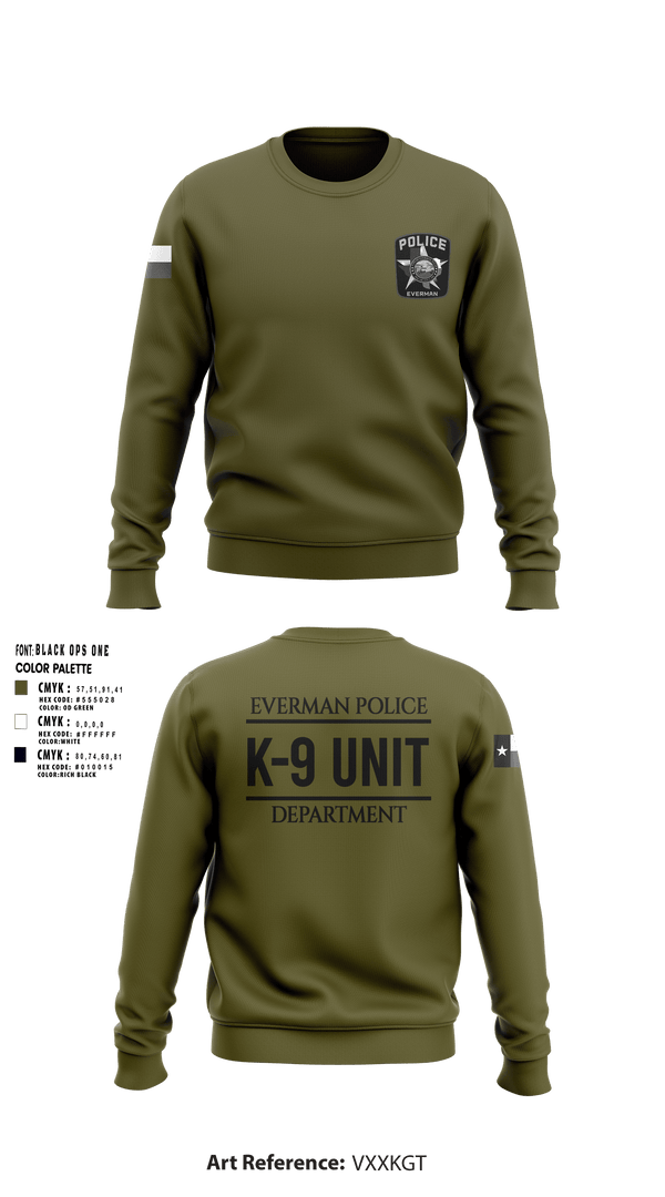 Crew Neck Sweatshirt, K9-Unit, Police, Teamtime, Team time, sublimation, custom sports apparel, team uniforms, spirit wear, spiritwear, sports uniforms, custom shirts, team store, custom team store, fundraiser sports, apparel fundraiser