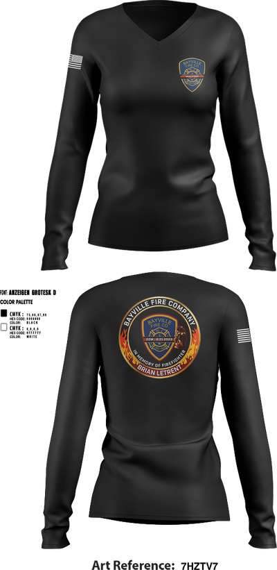BVFC 74713684 Women's Long Sleeve V-neck Shirt - 3