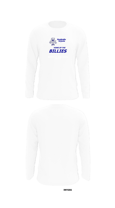 Monticello High School Cheer 67093104 Long Sleeve Performance Shirt - 8