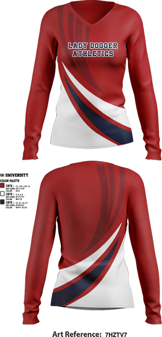 Womens Long Sleeve Vneck Shirt, Lingle-Fort Laramie High School Basketball, Men's Basketball, Teamtime, Team time, sublimation, custom sports apparel, team uniforms, spirit wear, spiritwear, sports uniforms, custom shirts, team store, custom team store, fundraiser sports, apparel fundraiser