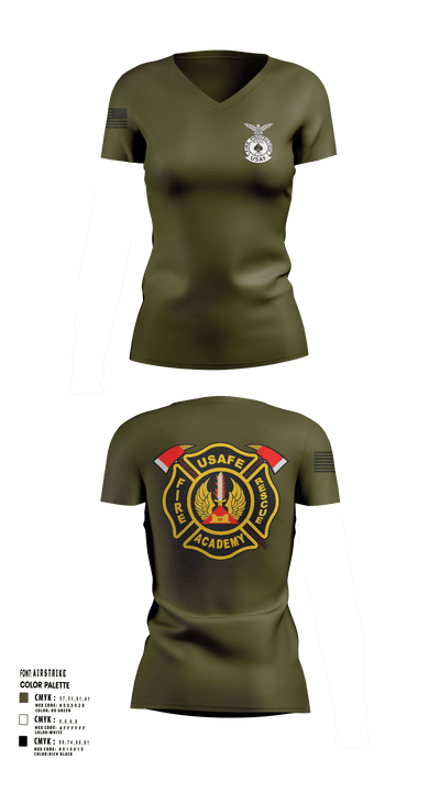 435th CTS 2997096 Women's Short Sleeve V-neck Shirt - 137