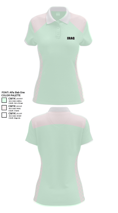 Iraq 35694078 Women's Short Sleeve Performance Polo  - 34
