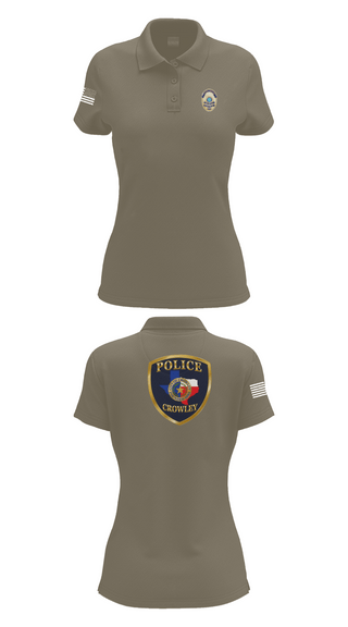 Womens Short Sleeve Performance Polo, Crowley Police Department, , Teamtime, Team time, sublimation, custom sports apparel, team uniforms, spirit wear, spiritwear, sports uniforms, custom shirts, team store, custom team store, fundraiser sports, apparel fundraiser