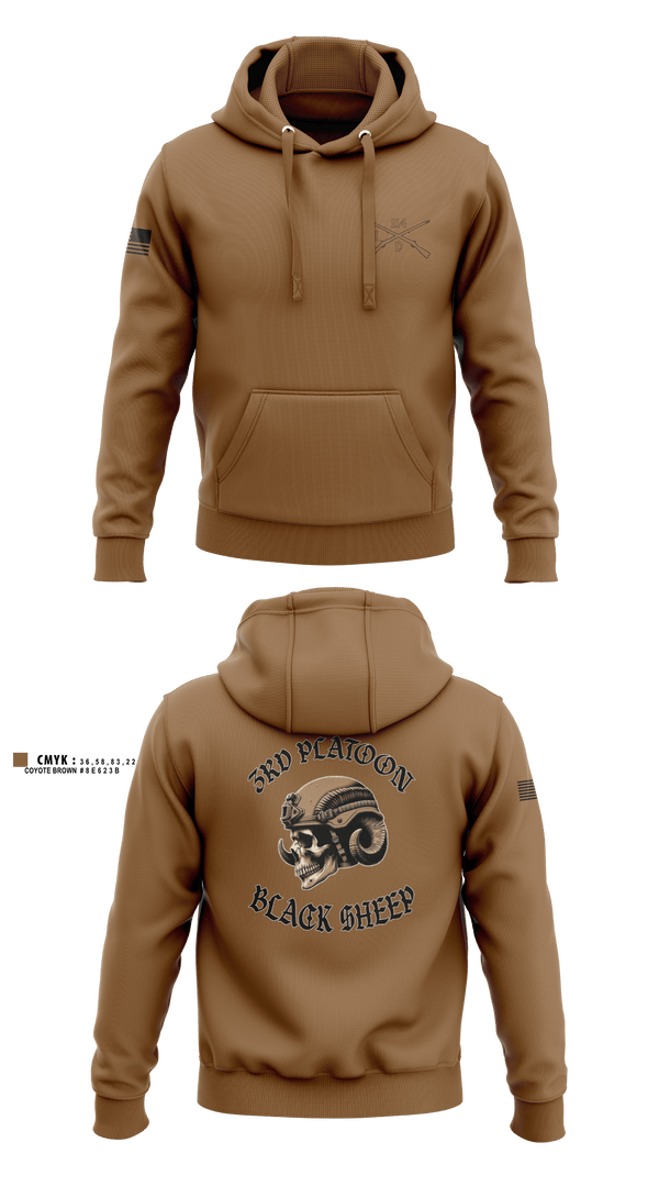 Hoodie, 3rd PLT black sheep, Army, Teamtime, Team time, sublimation, custom sports apparel, team uniforms, spirit wear, spiritwear, sports uniforms, custom shirts, team store, custom team store, fundraiser sports, apparel fundraiser