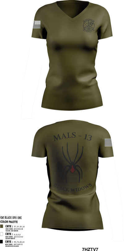 MALS 13 28802378 Women's Short Sleeve V-neck Shirt - 1