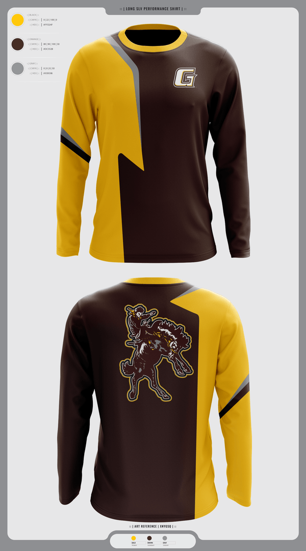 Long Sleeve Performance Shirt, Garden City Broncbusters, Golf, Teamtime, Team time, sublimation, custom sports apparel, team uniforms, spirit wear, spiritwear, sports uniforms, custom shirts, team store, custom team store, fundraiser sports, apparel fundraiser