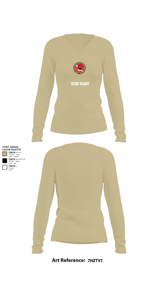 Womens Long Sleeve Vneck Shirt, SCSO USART, , Teamtime, Team time, sublimation, custom sports apparel, team uniforms, spirit wear, spiritwear, sports uniforms, custom shirts, team store, custom team store, fundraiser sports, apparel fundraiser