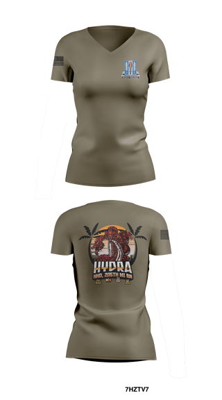 Womens Short Sleeve Vneck Shirt, HHD 205th MI BN, Army, Teamtime, Team time, sublimation, custom sports apparel, team uniforms, spirit wear, spiritwear, sports uniforms, custom shirts, team store, custom team store, fundraiser sports, apparel fundraiser