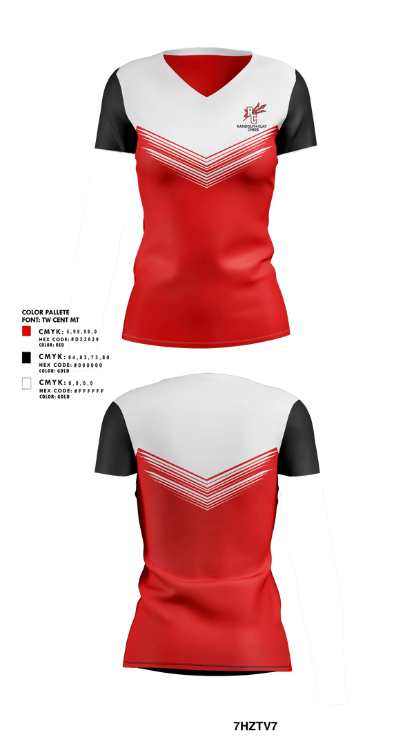 Womens Short Sleeve Vneck Shirt, Randolph-Clay High School Cheer, Cheer, Teamtime, Team time, sublimation, custom sports apparel, team uniforms, spirit wear, spiritwear, sports uniforms, custom shirts, team store, custom team store, fundraiser sports, apparel fundraiser
