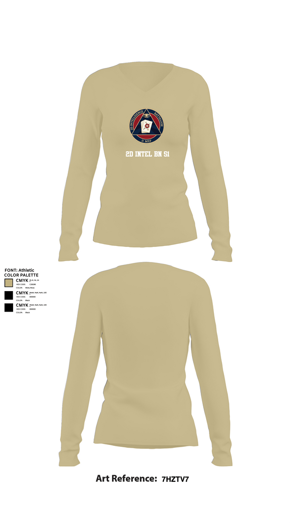 Womens Long Sleeve Vneck Shirt 1, 2D INTEL BN S1, Marines, Teamtime, Team time, sublimation, custom sports apparel, team uniforms, spirit wear, spiritwear, sports uniforms, custom shirts, team store, custom team store, fundraiser sports, apparel fundraiser