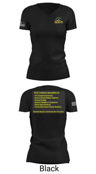 Womens Short Sleeve Vneck Shirt, M.E.R. TRANSPORT LLC, , Teamtime, Team time, sublimation, custom sports apparel, team uniforms, spirit wear, spiritwear, sports uniforms, custom shirts, team store, custom team store, fundraiser sports, apparel fundraiser