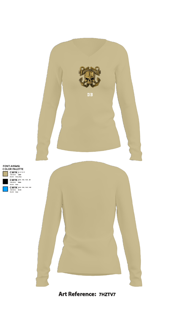 Women's Long Sleeve Vneck Shirt, DB, Navy, Teamtime, Team time, sublimation, custom sports apparel, team uniforms, spirit wear, spiritwear, sports uniforms, custom shirts, team store, custom team store, fundraiser sports, apparel fundraiser