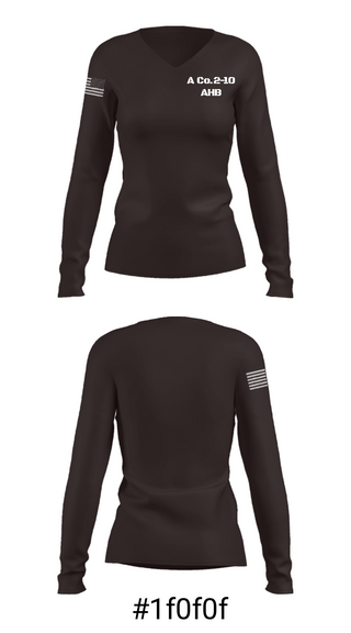 Women's Long Sleeve Vneck Shirt, A Co.2-10 AHB, , Teamtime, Team time, sublimation, custom sports apparel, team uniforms, spirit wear, spiritwear, sports uniforms, custom shirts, team store, custom team store, fundraiser sports, apparel fundraiser
