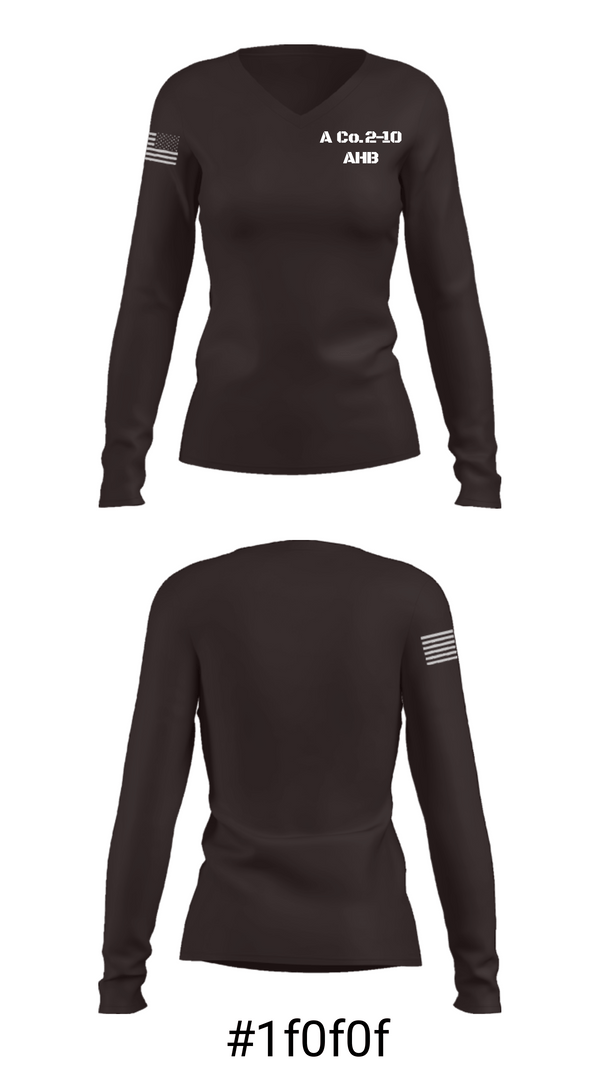 Women's Long Sleeve Vneck Shirt, A Co.2-10 AHB, , Teamtime, Team time, sublimation, custom sports apparel, team uniforms, spirit wear, spiritwear, sports uniforms, custom shirts, team store, custom team store, fundraiser sports, apparel fundraiser