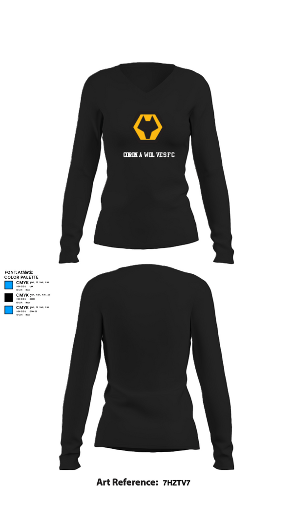 Women's Long Sleeve Vneck Shirt, Corona wolves fc, Men's Soccer, Teamtime, Team time, sublimation, custom sports apparel, team uniforms, spirit wear, spiritwear, sports uniforms, custom shirts, team store, custom team store, fundraiser sports, apparel fundraiser
