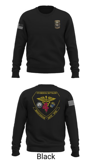 Crew Neck Sweatshirt, 4th Med Battalion, Marines, Teamtime, Team time, sublimation, custom sports apparel, team uniforms, spirit wear, spiritwear, sports uniforms, custom shirts, team store, custom team store, fundraiser sports, apparel fundraiser