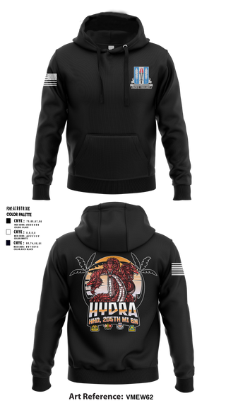 Hoodie, HHD 205th MI BN, Army, Teamtime, Team time, sublimation, custom sports apparel, team uniforms, spirit wear, spiritwear, sports uniforms, custom shirts, team store, custom team store, fundraiser sports, apparel fundraiser