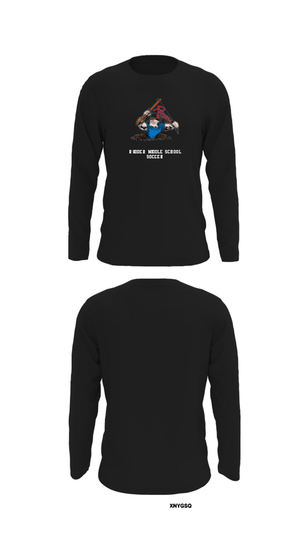 Long Sleeve Performance Shirt, Rudder Middle School Soccer, Men's Soccer, Teamtime, Team time, sublimation, custom sports apparel, team uniforms, spirit wear, spiritwear, sports uniforms, custom shirts, team store, custom team store, fundraiser sports, apparel fundraiser