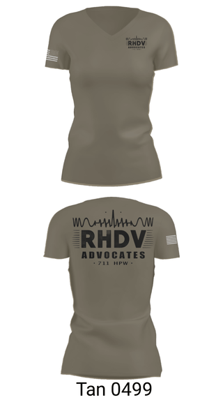 Womens Short Sleeve Vneck Shirt, 711 HPW/RHDV, Army, Teamtime, Team time, sublimation, custom sports apparel, team uniforms, spirit wear, spiritwear, sports uniforms, custom shirts, team store, custom team store, fundraiser sports, apparel fundraiser