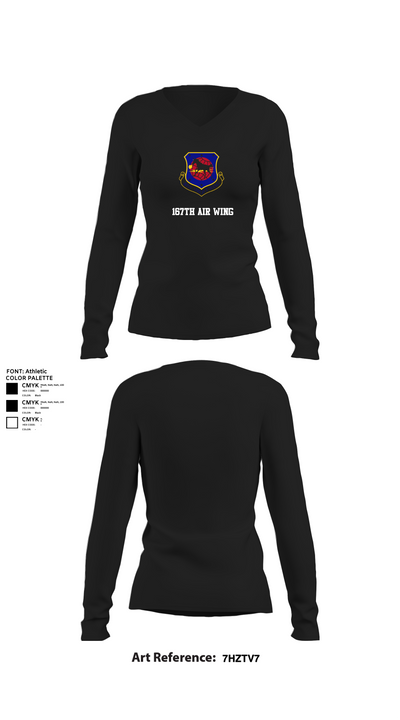 167th air wing 60974833 Women's Long Sleeve V-neck Shirt - 22