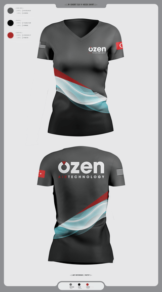 Womens Short Sleeve Vneck Shirt, Ozen Air Technology, , Teamtime, Team time, sublimation, custom sports apparel, team uniforms, spirit wear, spiritwear, sports uniforms, custom shirts, team store, custom team store, fundraiser sports, apparel fundraiser