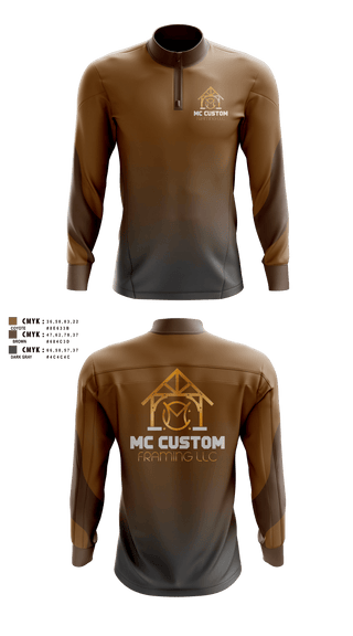 Quarter Zip Jacket, MC CUSTOM FRAMING LLC, , Teamtime, Team time, sublimation, custom sports apparel, team uniforms, spirit wear, spiritwear, sports uniforms, custom shirts, team store, custom team store, fundraiser sports, apparel fundraiser