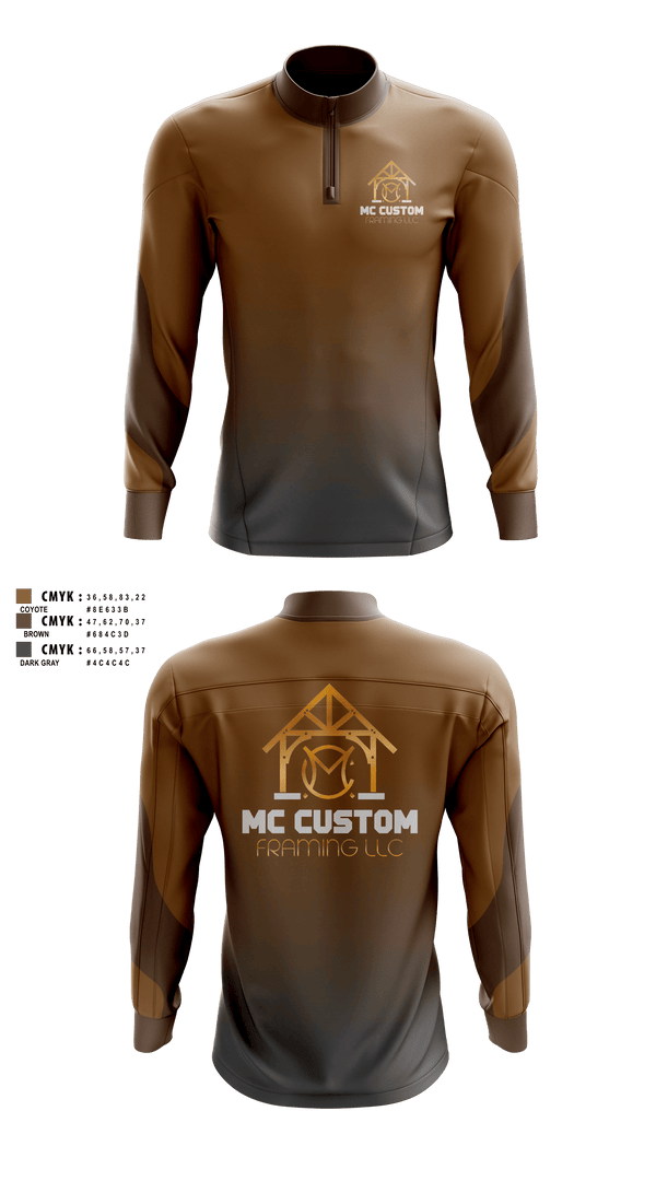 Quarter Zip Jacket, MC CUSTOM FRAMING LLC, , Teamtime, Team time, sublimation, custom sports apparel, team uniforms, spirit wear, spiritwear, sports uniforms, custom shirts, team store, custom team store, fundraiser sports, apparel fundraiser