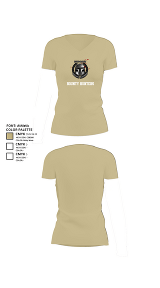 Womens Short Sleeve Vneck Shirt, Bounty hunters, , Teamtime, Team time, sublimation, custom sports apparel, team uniforms, spirit wear, spiritwear, sports uniforms, custom shirts, team store, custom team store, fundraiser sports, apparel fundraiser
