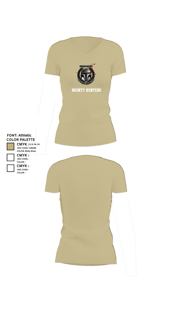 Womens Short Sleeve Vneck Shirt, Bounty hunters, , Teamtime, Team time, sublimation, custom sports apparel, team uniforms, spirit wear, spiritwear, sports uniforms, custom shirts, team store, custom team store, fundraiser sports, apparel fundraiser