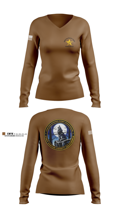 USAG Fort Hunter Liggett 63264859 Women's Long Sleeve V-neck Shirt - 3