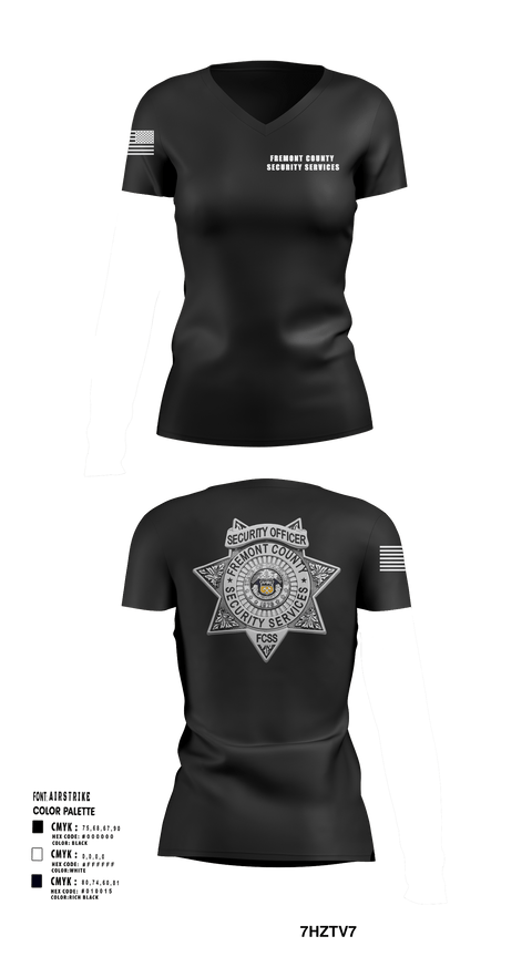 Womens Short Sleeve Vneck Shirt, Fremont County Security Services, Police, Teamtime, Team time, sublimation, custom sports apparel, team uniforms, spirit wear, spiritwear, sports uniforms, custom shirts, team store, custom team store, fundraiser sports, apparel fundraiser