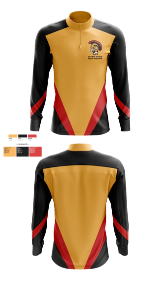 Quarter Zip Jacket, Sparta Youth Football, Ice Hockey, Teamtime, Team time, sublimation, custom sports apparel, team uniforms, spirit wear, spiritwear, sports uniforms, custom shirts, team store, custom team store, fundraiser sports, apparel fundraiser