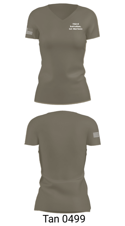 Third battalion, 1st Marines 26624063 Women's Short Sleeve V-neck Shirt - 68