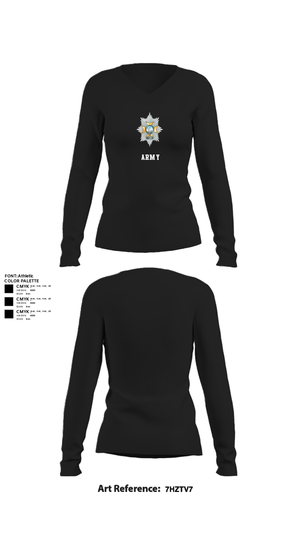Women's Long Sleeve Vneck Shirt, Sherwood Foresters, Army, Teamtime, Team time, sublimation, custom sports apparel, team uniforms, spirit wear, spiritwear, sports uniforms, custom shirts, team store, custom team store, fundraiser sports, apparel fundraiser