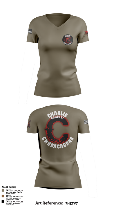 C Co Chupacabras Women's Short Sleeve V-neck Shirt - 1