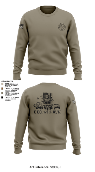 Crew Neck Sweatshirt, B Co. 1-126AVN, Army, Teamtime, Team time, sublimation, custom sports apparel, team uniforms, spirit wear, spiritwear, sports uniforms, custom shirts, team store, custom team store, fundraiser sports, apparel fundraiser