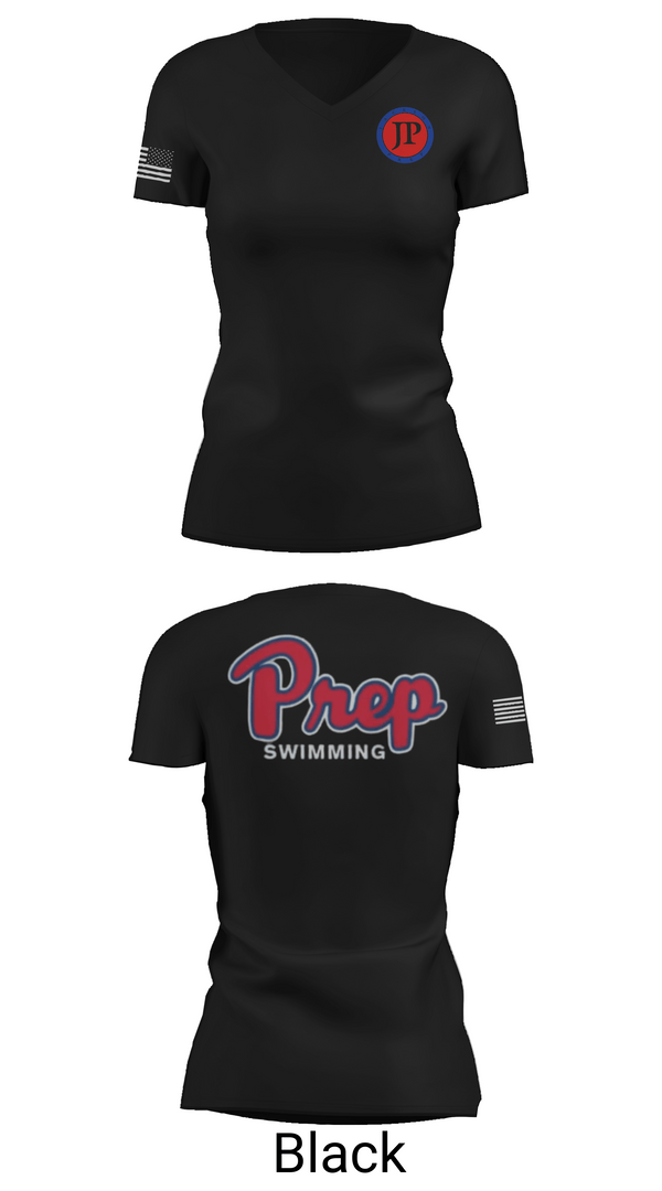 Womens Short Sleeve Vneck Shirt, Jackson Preparatory School Swimming, Swimming, Teamtime, Team time, sublimation, custom sports apparel, team uniforms, spirit wear, spiritwear, sports uniforms, custom shirts, team store, custom team store, fundraiser sports, apparel fundraiser