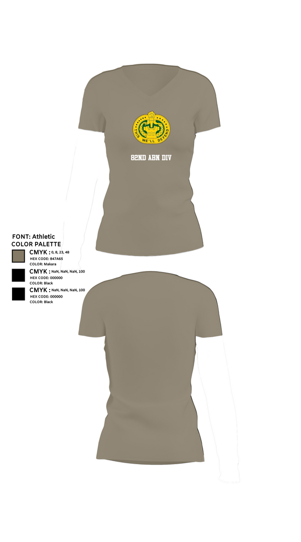 Womens Short Sleeve Vneck Shirt, 82nd ABN div, , Teamtime, Team time, sublimation, custom sports apparel, team uniforms, spirit wear, spiritwear, sports uniforms, custom shirts, team store, custom team store, fundraiser sports, apparel fundraiser