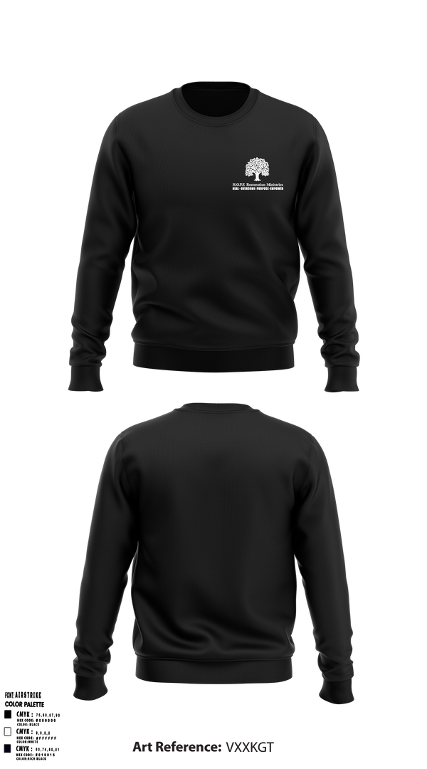 Crew Neck Sweatshirt, Hope Restoration Ministries, , Teamtime, Team time, sublimation, custom sports apparel, team uniforms, spirit wear, spiritwear, sports uniforms, custom shirts, team store, custom team store, fundraiser sports, apparel fundraiser
