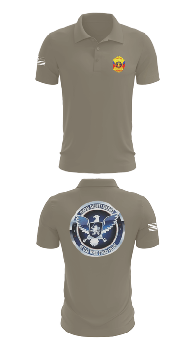 TS FEDERAL PRIVATE SECURITY & BODYGUARD 72741630 Short Sleeve Performance Polo - 64