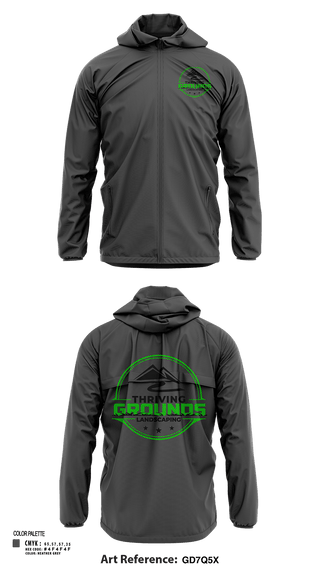 Windbreaker, Thriving Grounds Landscaping, , Teamtime, Team time, sublimation, custom sports apparel, team uniforms, spirit wear, spiritwear, sports uniforms, custom shirts, team store, custom team store, fundraiser sports, apparel fundraiser