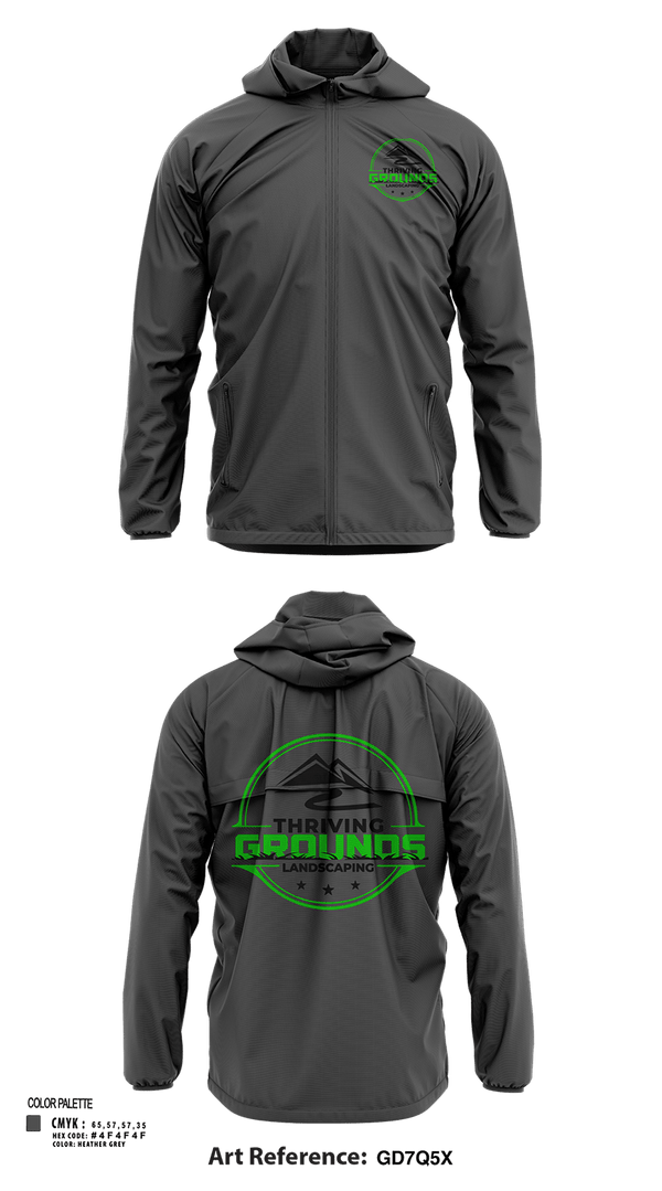 Windbreaker, Thriving Grounds Landscaping, , Teamtime, Team time, sublimation, custom sports apparel, team uniforms, spirit wear, spiritwear, sports uniforms, custom shirts, team store, custom team store, fundraiser sports, apparel fundraiser