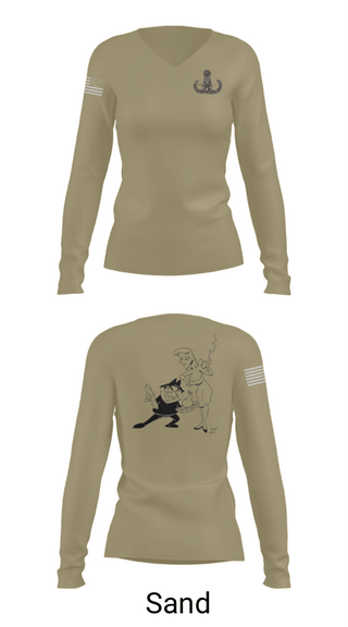 Women's Long Sleeve Vneck Shirt, 18th EOD Det, Army, Teamtime, Team time, sublimation, custom sports apparel, team uniforms, spirit wear, spiritwear, sports uniforms, custom shirts, team store, custom team store, fundraiser sports, apparel fundraiser