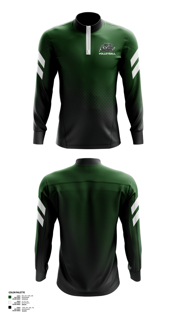 Quarter Zip Jacket, Panthers Volleyball, Women's Volleyball, Teamtime, Team time, sublimation, custom sports apparel, team uniforms, spirit wear, spiritwear, sports uniforms, custom shirts, team store, custom team store, fundraiser sports, apparel fundraiser
