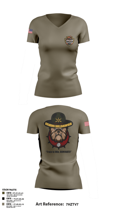 Bravo BulldawgsBravo BulldawgsB_3-6 ADARBulldawgs 3-6ADAR 29854779 Women's Short Sleeve V-neck Shirt - 3