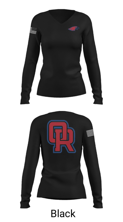 Oak Ridge High School Tennis 19732453 Women's Long Sleeve V-neck Shirt - 13