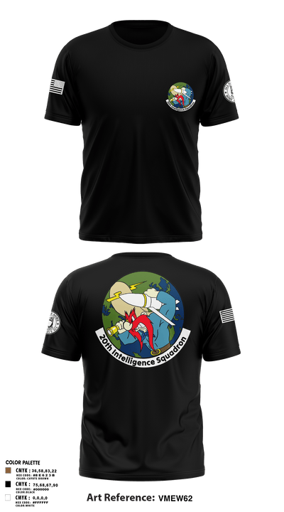 20th Intelligence Squadron 35709340 Old School Cotton Feel Shirt - 3