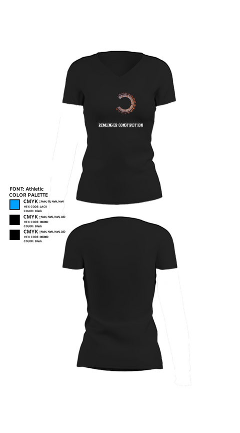 Womens Short Sleeve Vneck Shirt, Remlinger construction, , Teamtime, Team time, sublimation, custom sports apparel, team uniforms, spirit wear, spiritwear, sports uniforms, custom shirts, team store, custom team store, fundraiser sports, apparel fundraiser