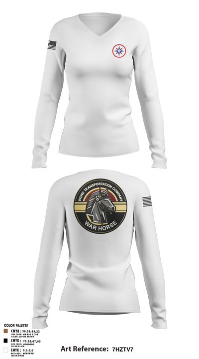942nd TC 26291785 Women's Long Sleeve V-neck Shirt - 2